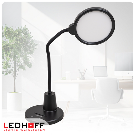 Lampka biurkowa LED czarna 10W 3 barwy światła