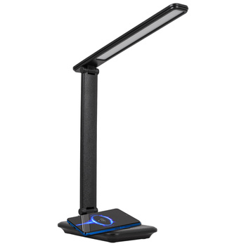 Lampka biurkowa LED czarna 9W + ładowarka indukcyjna