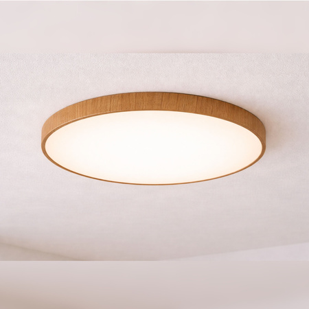 Plafon sufitowy LED 60cm z drewnianym wzorem