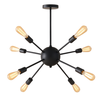 Lampa sufitowa Loft SPUTNIK 8x E27 czarna Industrialna Nowoczesny DESIGN