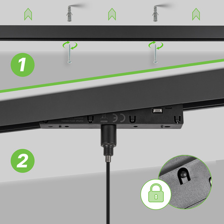 ZESTAW M20 LED 3x Lampa wisząca punktowa 12W 3 BARWY ŚWIATŁA + szyna magnetyczna 1m