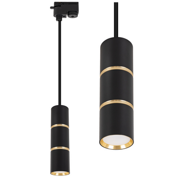 Reflektor szynowy czarny złoty GU10 lampa wisząca 1m na szynoprzewód