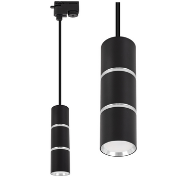 Reflektor szynowy czarny srebrny GU10 lampa wisząca 1m na szynoprzewód