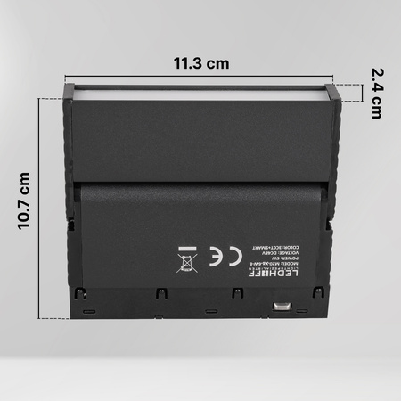 ZESTAW M20 4x Ruchoma lampa liniowa LED 6W 11cm czarna 3 BARWY ŚWIATŁA + szyna magnetyczna 1m