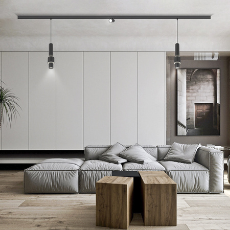 Oświetlenie szynowe magnetyczne Listwa 2m + 6x lampa wisząca LED na sufit