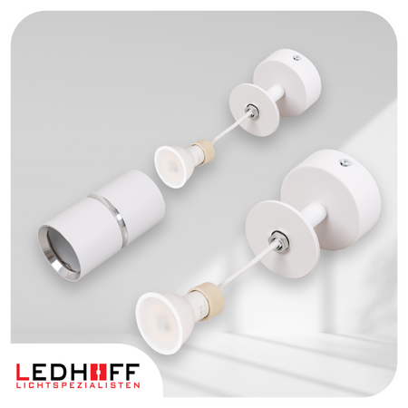 Kinkiet sufitowy pojedynczy SPOT GU10 biały srebrny