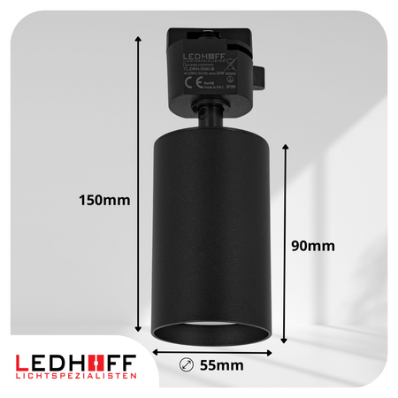 Reflektor szynowy czarny GU10 lampa na szynoprzewód