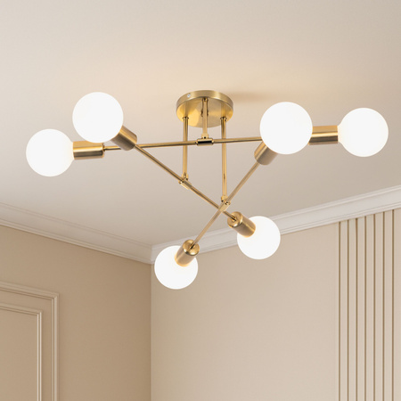 Lampa sufitowa złota metalowa E27 ozdobna 6-punktowa Trinity