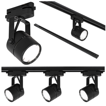 Oświetlenie szynowe czarne 3x lampa GU10 + szyna 1m