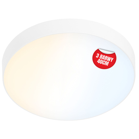 Plafon LED 36W okrągły biały Lampa sufitowa 3 barwy światła 40cm IP54