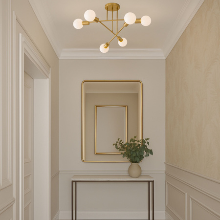 Lampa sufitowa złota metalowa E27 ozdobna 6-punktowa Trinity