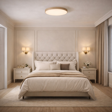 Plafon sufitowy LED beżowy 50cm - wysoka wydajność świetlna 100lm/W