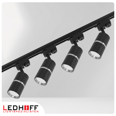 Oświetlenie szynowe czarny srebrny 4x lampa GU10 szyna 2m