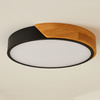 Plafon sufitowy LED czarny metal + DREWNO 50cm WOODLINE