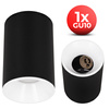 Oprawa sufitowa natynkowa Tuba GU10 okrągła czarno-biała