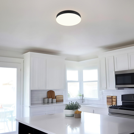 Plafon LED 36W okrągły czarny Lampa sufitowa 3 barwy światła 40cm IP54