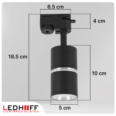 Oświetlenie szynowe czarny srebrny 8x lampa GU10 szyna 4m