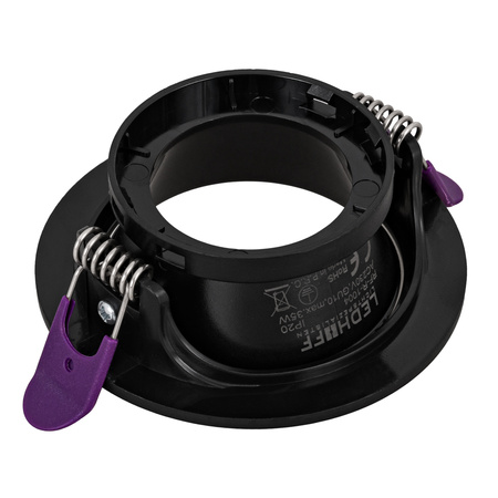 4x Oprawa halogenowa sufitowa podtynkowa GU10 czarna RUCHOMA