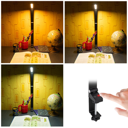 Lampka biurkowa LED kreślarska czarna 9W