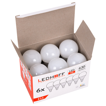 6x Żarówka LED E14 NATURALNA 7W = 60W 630lm 4000K