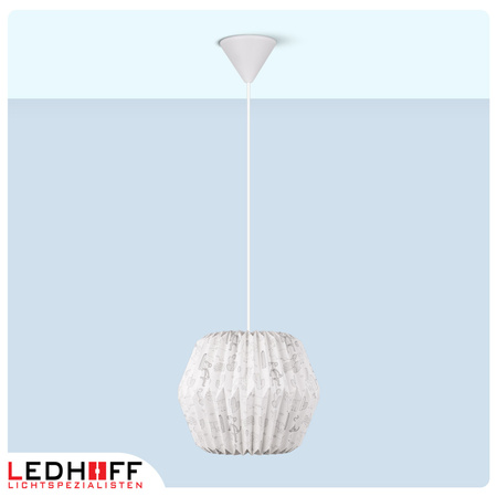 Lampa wisząca kula biała papierowa E27 do pokoju dziecka ZWIERZĘTA