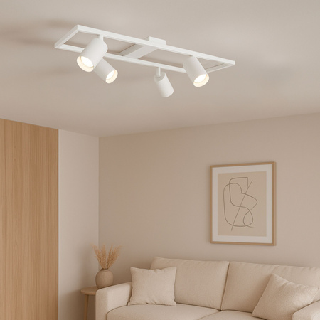 Kinkiet sufitowy Lampa 4x GU10 SPOT biały duży prostokąt QUADRO