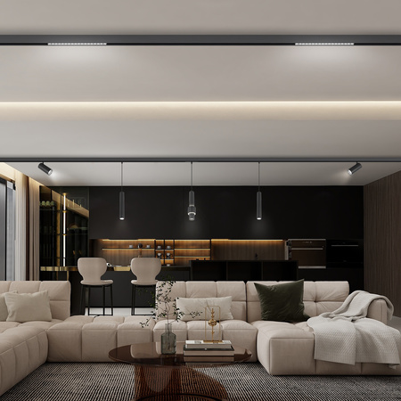 Lampa soczewkowa punktowa LED do szyny magnetycznej M20 18W 33cm czarna 3 BARWY ŚWIATŁA