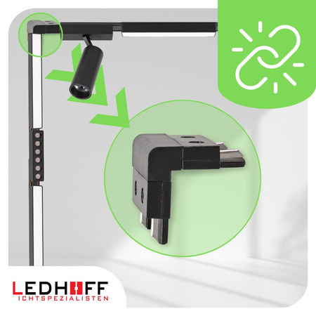 Oświetlenie szynowe magnetyczne 2x SZYNA 1m + 6x lampa LED łącznik PIONOWY