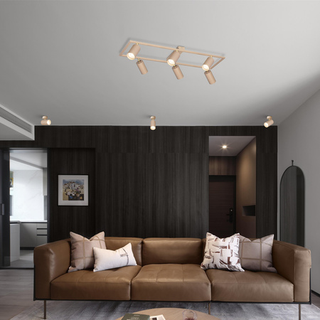 Lampa sufitowa Kinkiet 6x GU10 prostokąt beżowy kaszmirowy LUMIO