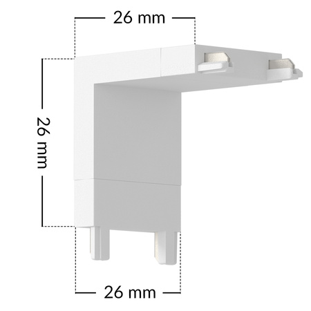 Łącznik kątowy pionowy do szynoprzewodu magnetycznego typ L na szynę BIAŁY