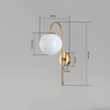 Lampa ścienna złota metalowa z mlecznym kloszem ozdobna szklana kula E27 kinkiet