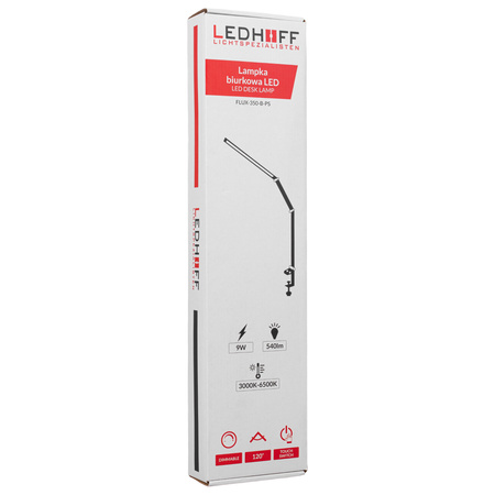 Lampka biurkowa LED kreślarska czarna 9W