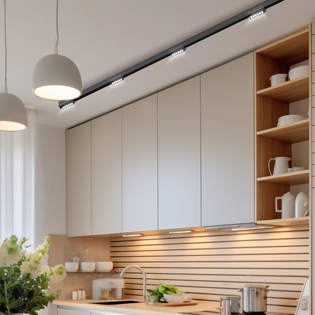 Lampa soczewkowa punktowa LED do szyny magnetycznej M20 6W 11cm ruchoma czarna 3 BARWY ŚWIATŁA