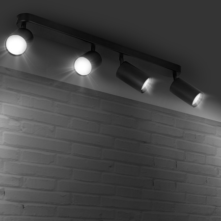 Kinkiet sufitowy poczwórny Spot GU10 czarny