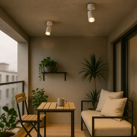 Kinkiet sufitowy pojedynczy SPOT GU10 biały wodoodporny