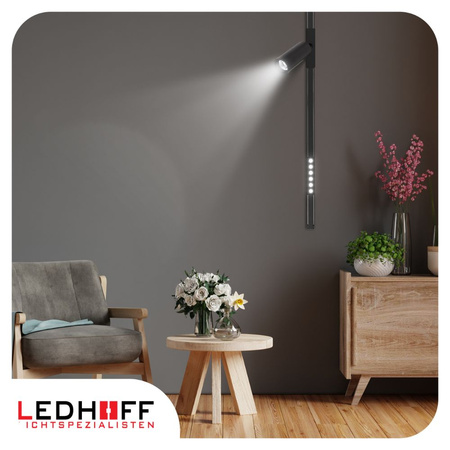 Oświetlenie szynowe magnetyczne 2x SZYNA 1m + 5x lampa LED łącznik PIONOWY