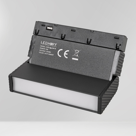 Lampa liniowa LED do szyny magnetycznej M20 6W 11cm ruchoma czarna 3 BARWY ŚWIATŁA
