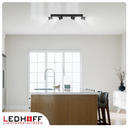 Kinkiet sufitowy Lampa poczwórna SPOT GU10 czarna srebrna