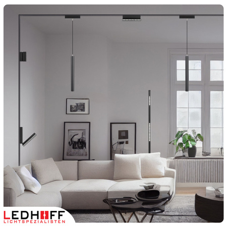 Lampa LED reflektor do szyny magnetycznej 12W punktowa CZARNA 4000K oprawa regulowana