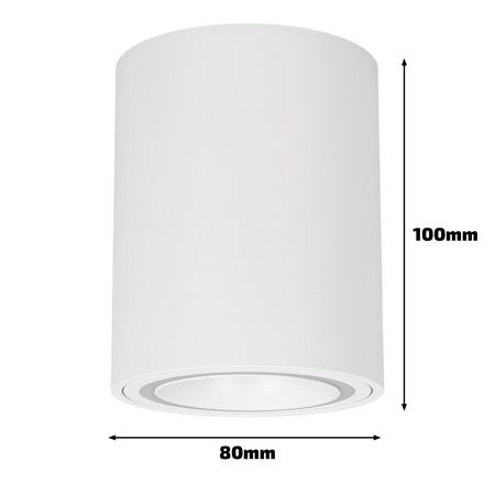 Oprawa sufitowa natynkowa Tuba GU10 okrągła biała