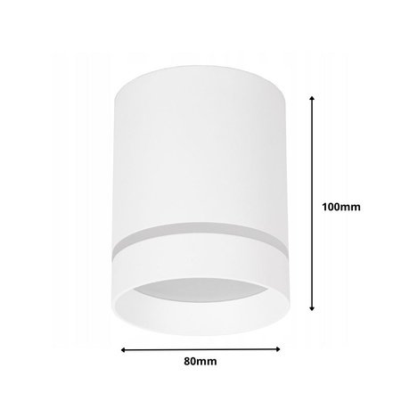 Oprawa sufitowa natynkowa Tuba LED GU10 okrągła biała