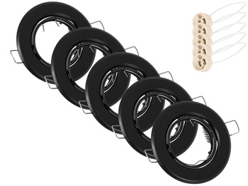5x Oprawa Halogen LED Sufitowa GU10 RUCHOMA CZARNA
