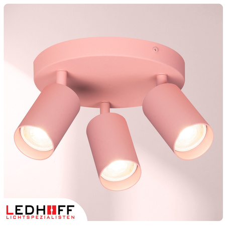 Lampa sufitowa do pokoju dziecka Kinkiet potrójny GU10 różowy LUMIO