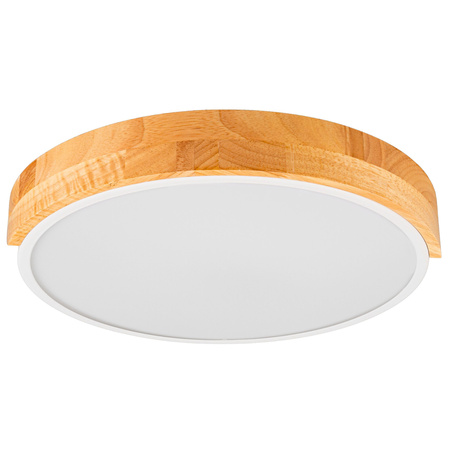 Plafon sufitowy LED biały metal + DREWNO 50cm WOODLINE