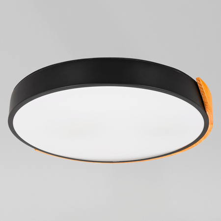 Plafon sufitowy LED czarny metal + DREWNO 40cm WOODLINE