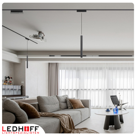 Oświetlenie szynowe magnetyczne ZESTAW listwa 1m + 3x lampa LED CZARNA