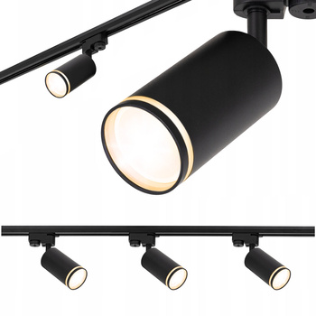 Oświetlenie szynowe czarne 3x GU10 szyna 1m
