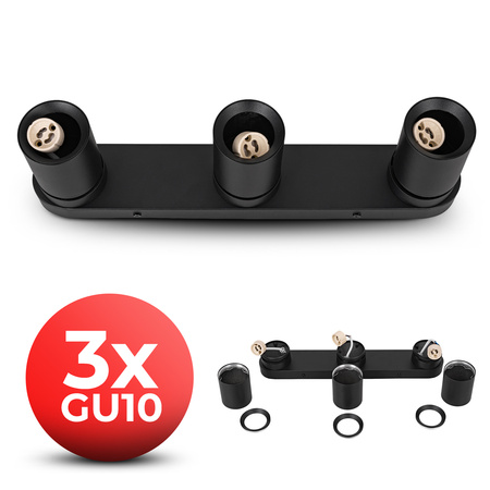 Kinkiet sufitowy potrójny Spot GU10 czarny