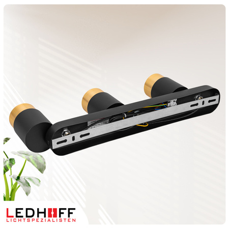 Kinkiet sufitowy potrójny SPOT GU10 czarny złoty