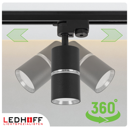 Oświetlenie szynowe czarny srebrny 4x lampa GU10 szyna 1m